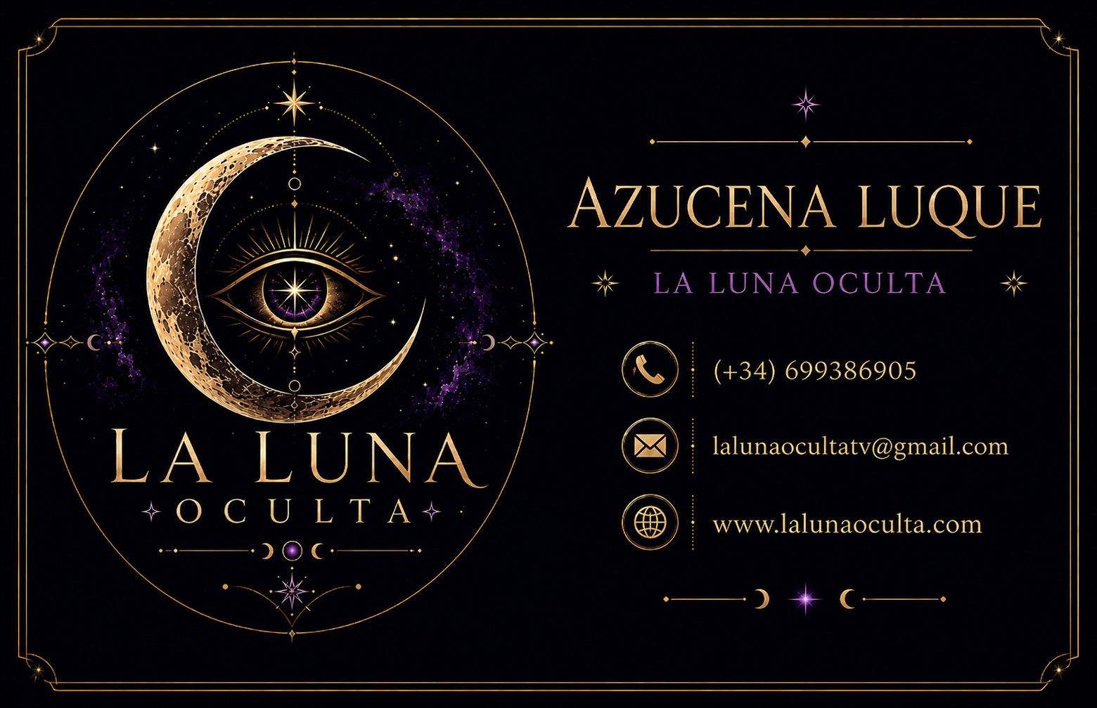 Tarjeta de contacto de Luna — La Luna Oculta